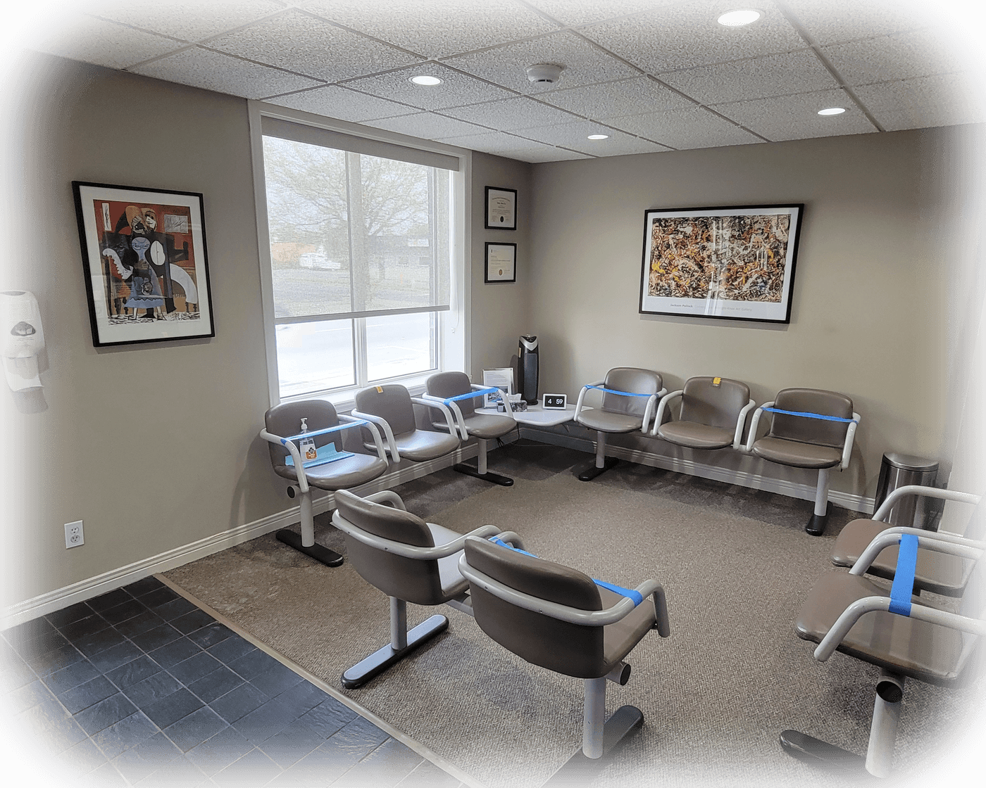 Comfortable patient lounge inside Cornwall Dental Arts